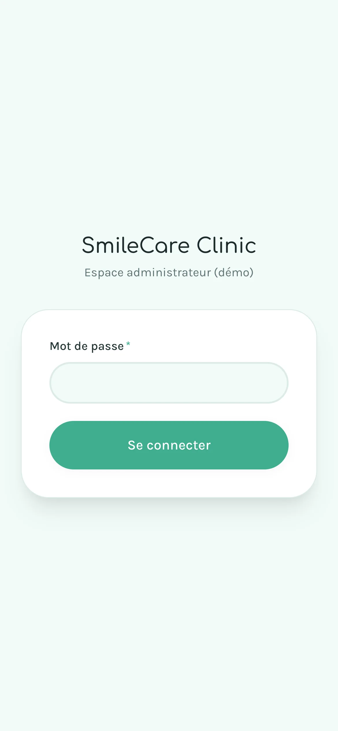 Capture d'écran réelle de la page de connexion admin en mobile