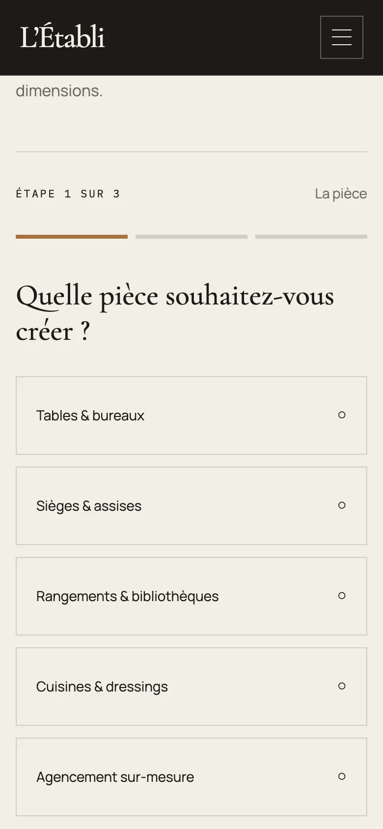 Capture d'écran réelle du parcours de devis en mobile