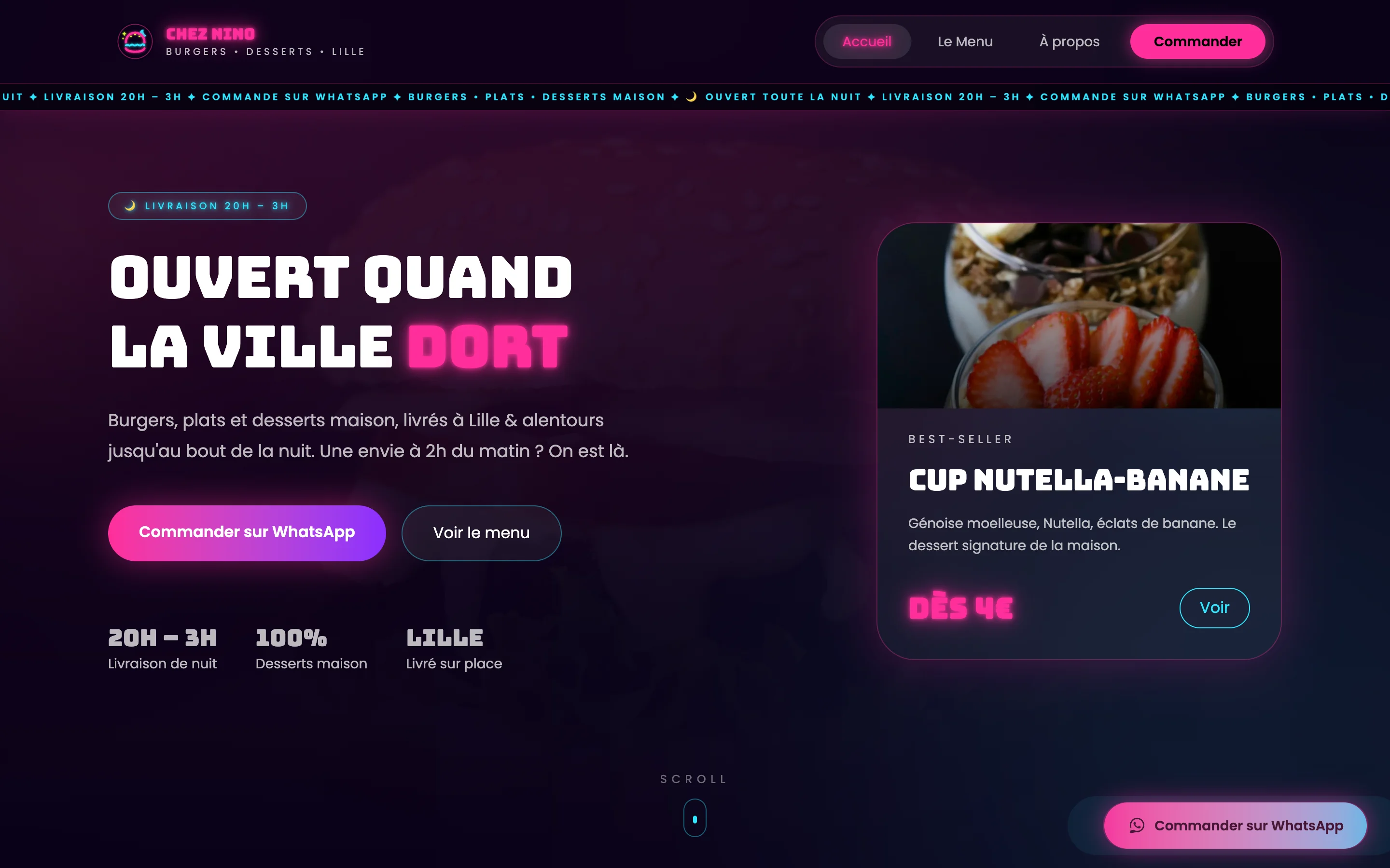 Capture du site Chez Nino