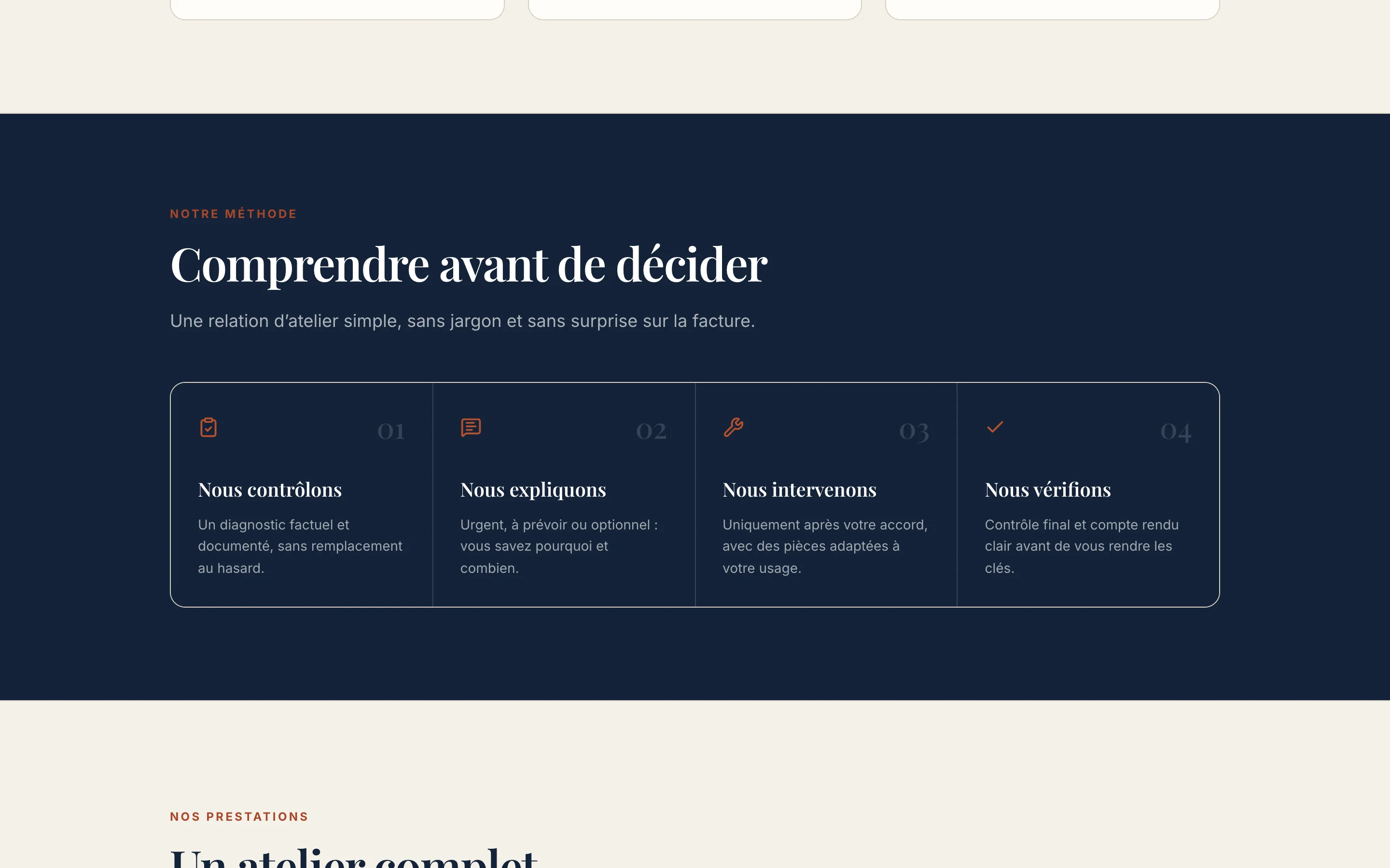 Capture d'écran de la page On entre par le symptôme, pas par le catalogue