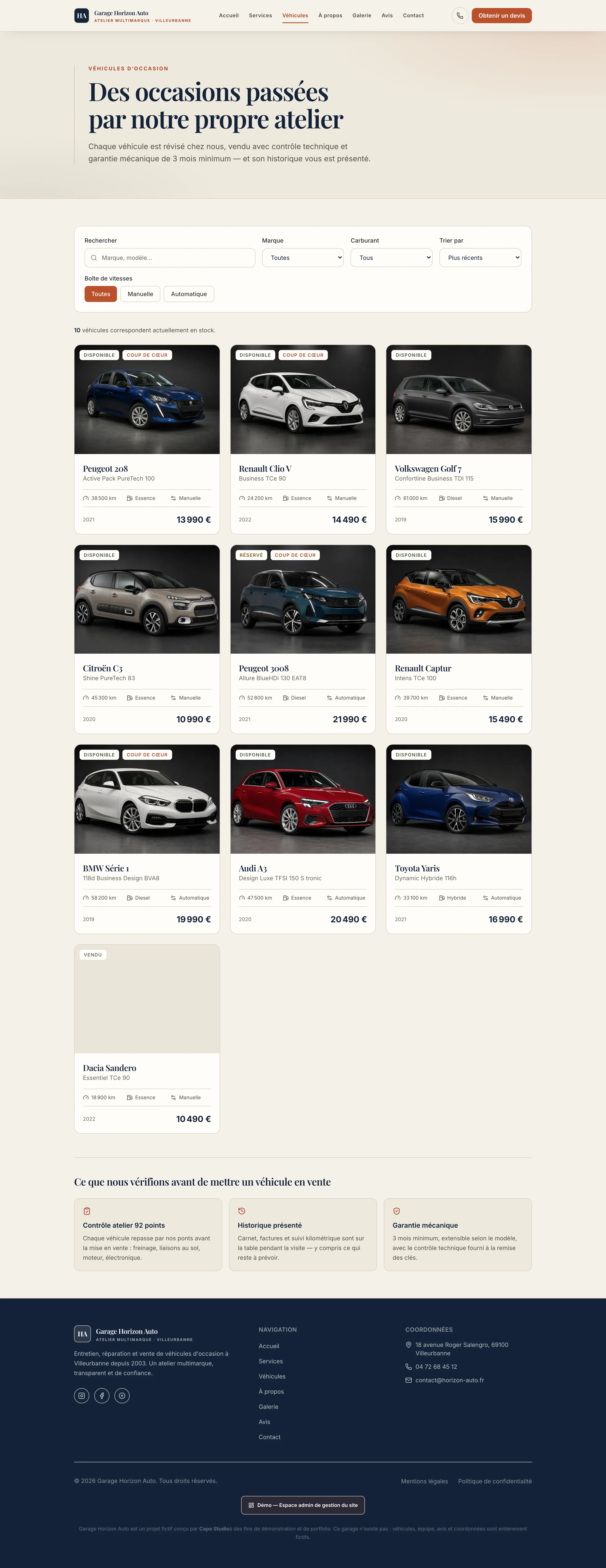 Capture d'écran de la page Une vraie marketplace, pas une simple liste